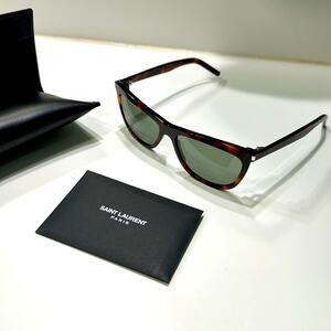 Saint Laurent 58mm Cat Eye Sunglasses Havana Green